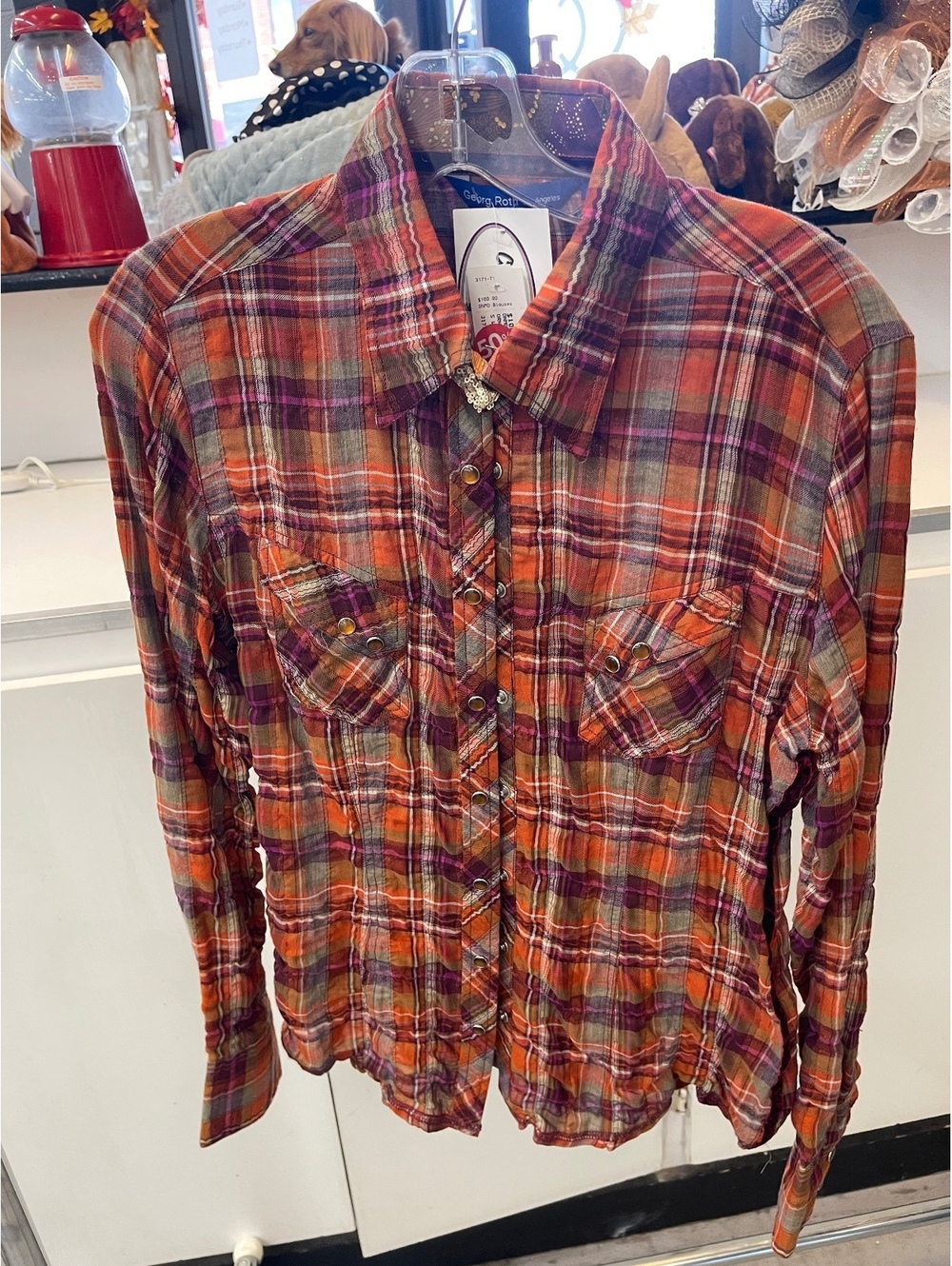 GeorgRoth Women’s Plaid Button-Up Shirt Size S